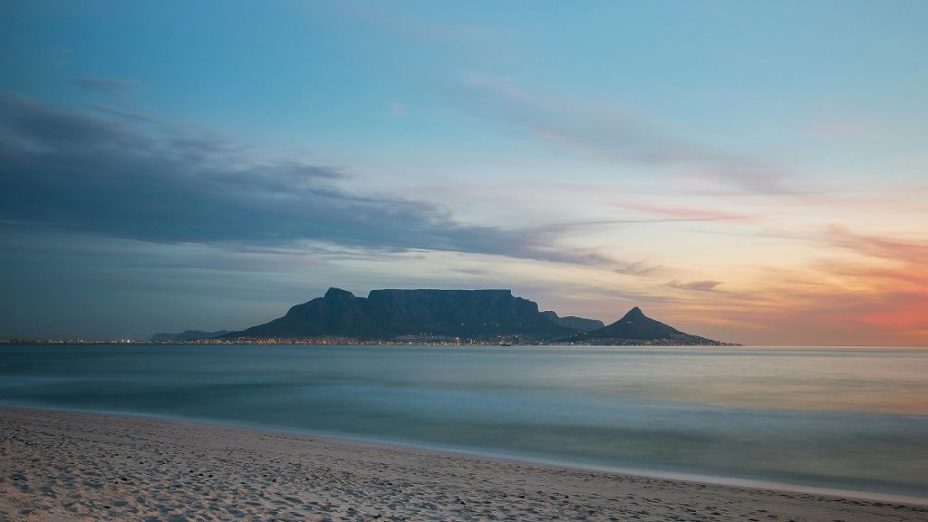 Table mountain at sunset