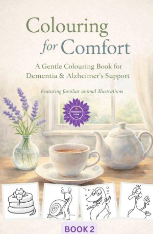 Simple colouring book for relaxation and calm for Alzheimers and Dementia patients
