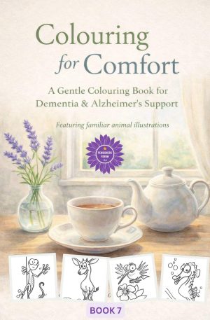 Simple colouring book for relaxation and calm for Alzheimers and Dementia patients