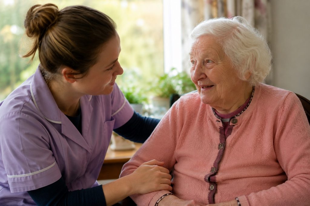 a carer listening to a "difficult" older person